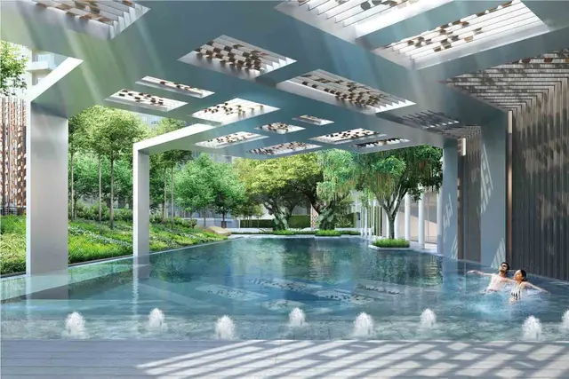 Semi Covered Swimming Pool